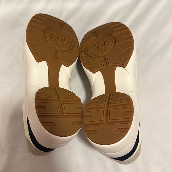 Ralph Lauren Rylee Womens Shoes Sneakers Cream Leather Suede multi color 9.5 - Picture 8 of 9